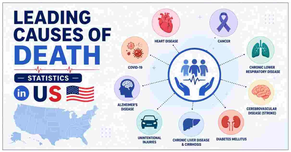 Leading Causes of Death Statistics in US 2026 | By Age, Gender & Facts