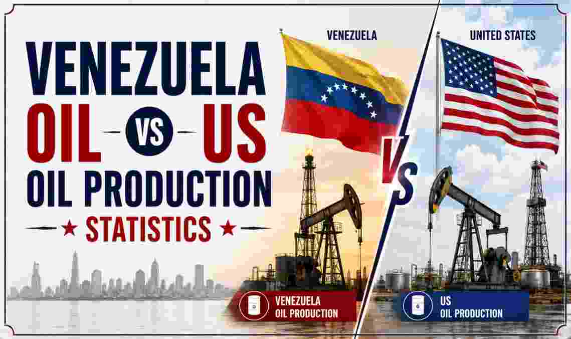 Venezuela Oil vs US Oil Production Statistics 2026 | Reserves, Output & Facts
