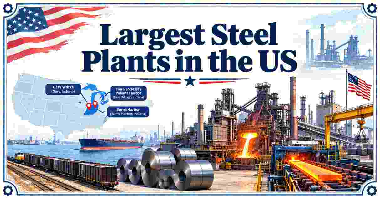 Largest Steel Plants in US 2026 | Companies, Production Capacity, Locations & Facts