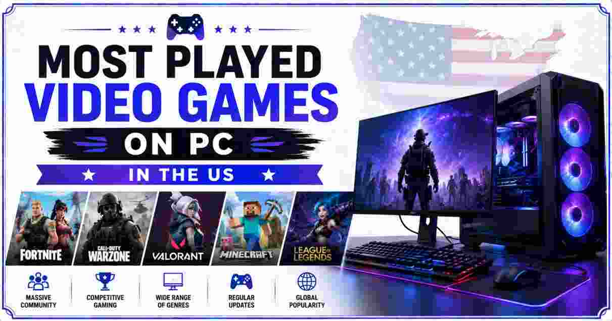 Most Played Video Games on PC in the US 2026 | Player Count Statistics & Facts