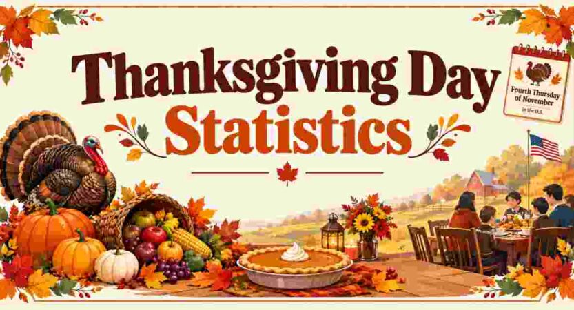 Thanksgiving Day Statistics 2026 | Date, History, Traditions, Food, Shopping & Facts