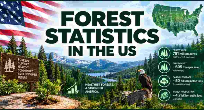 Forest Statistics in US 2026 | Area, Forest Cover by State, Tree Loss, Timber, Carbon Storage & Facts