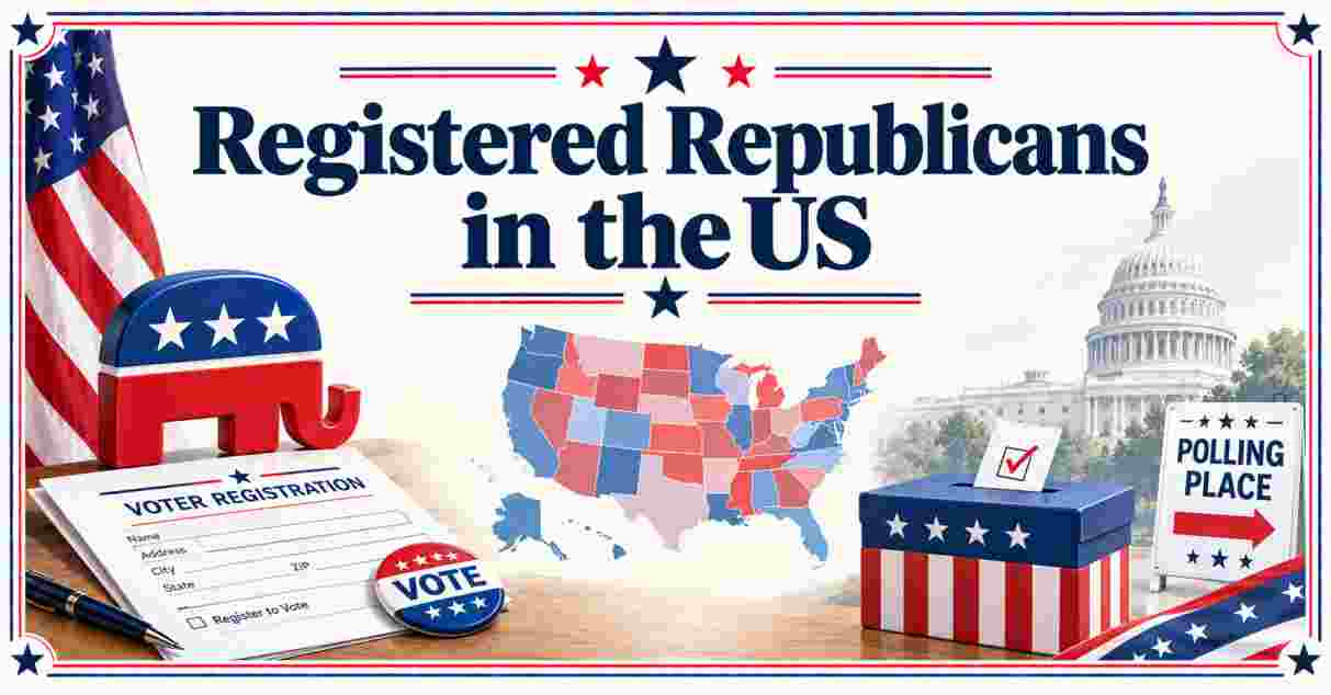 Registered Republicans in US 2026 | Republican Voters by State, Share & Facts