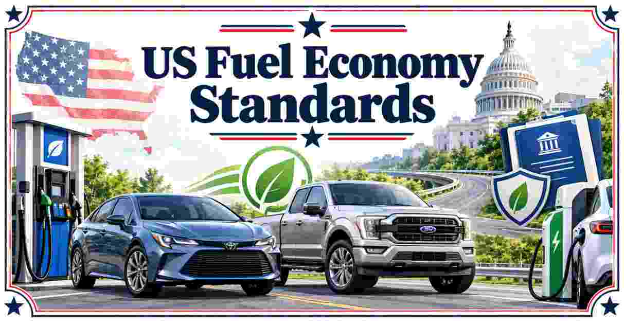 US Fuel Economy Standards 2026 | MPG Rules, CAFE Requirements, Automakers & Facts